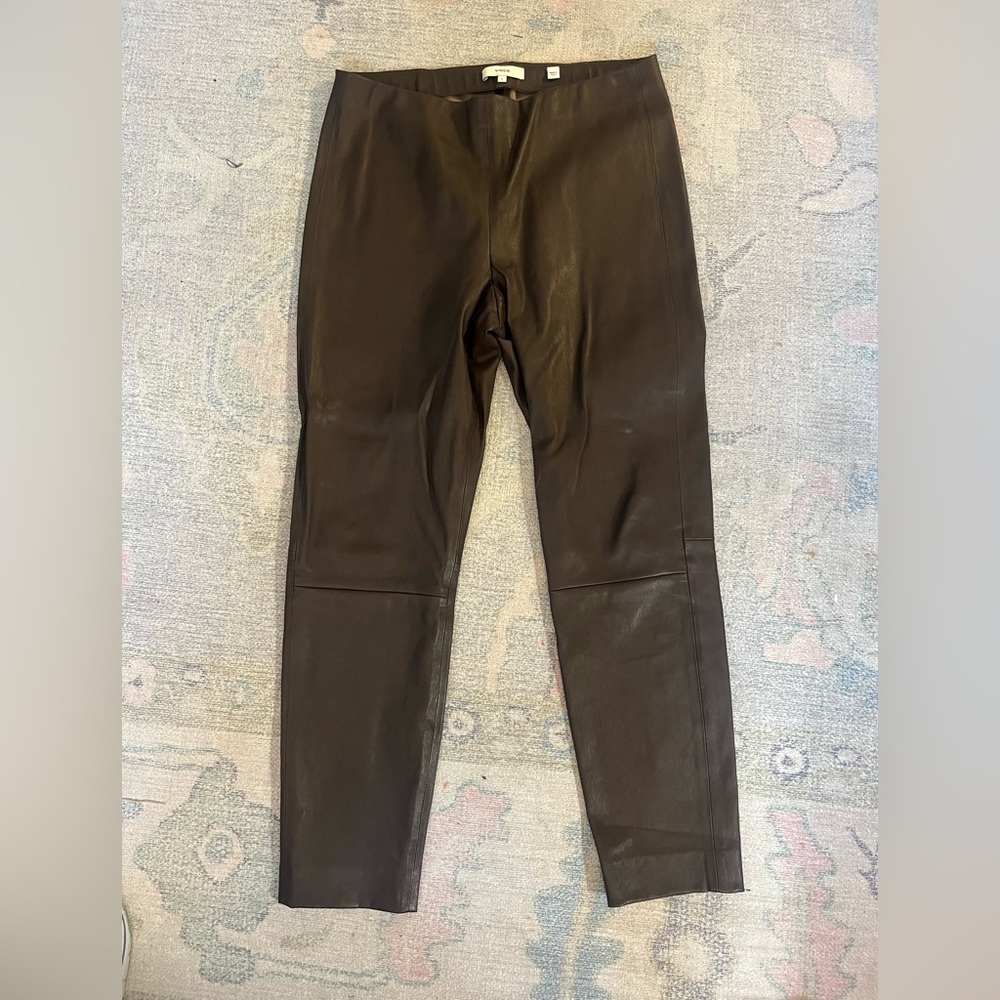 Vince Men's Dark Brown Leather Pants